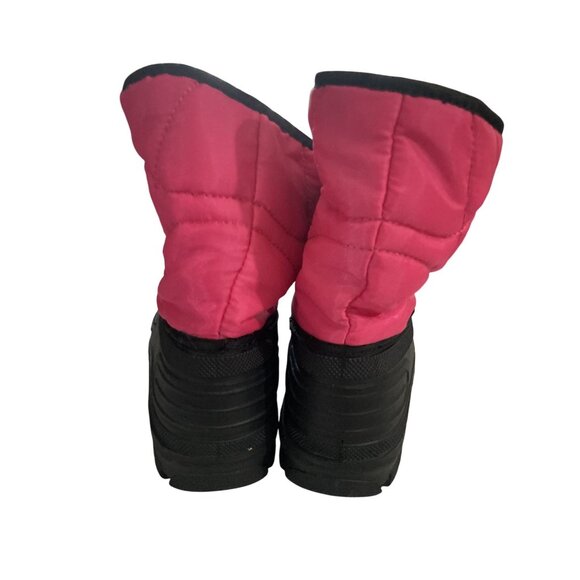 Crane Kids Size 13 Pink Black Adjustable Hook Loop Strap Insulated Winter Snow B - Picture 3 of 7
